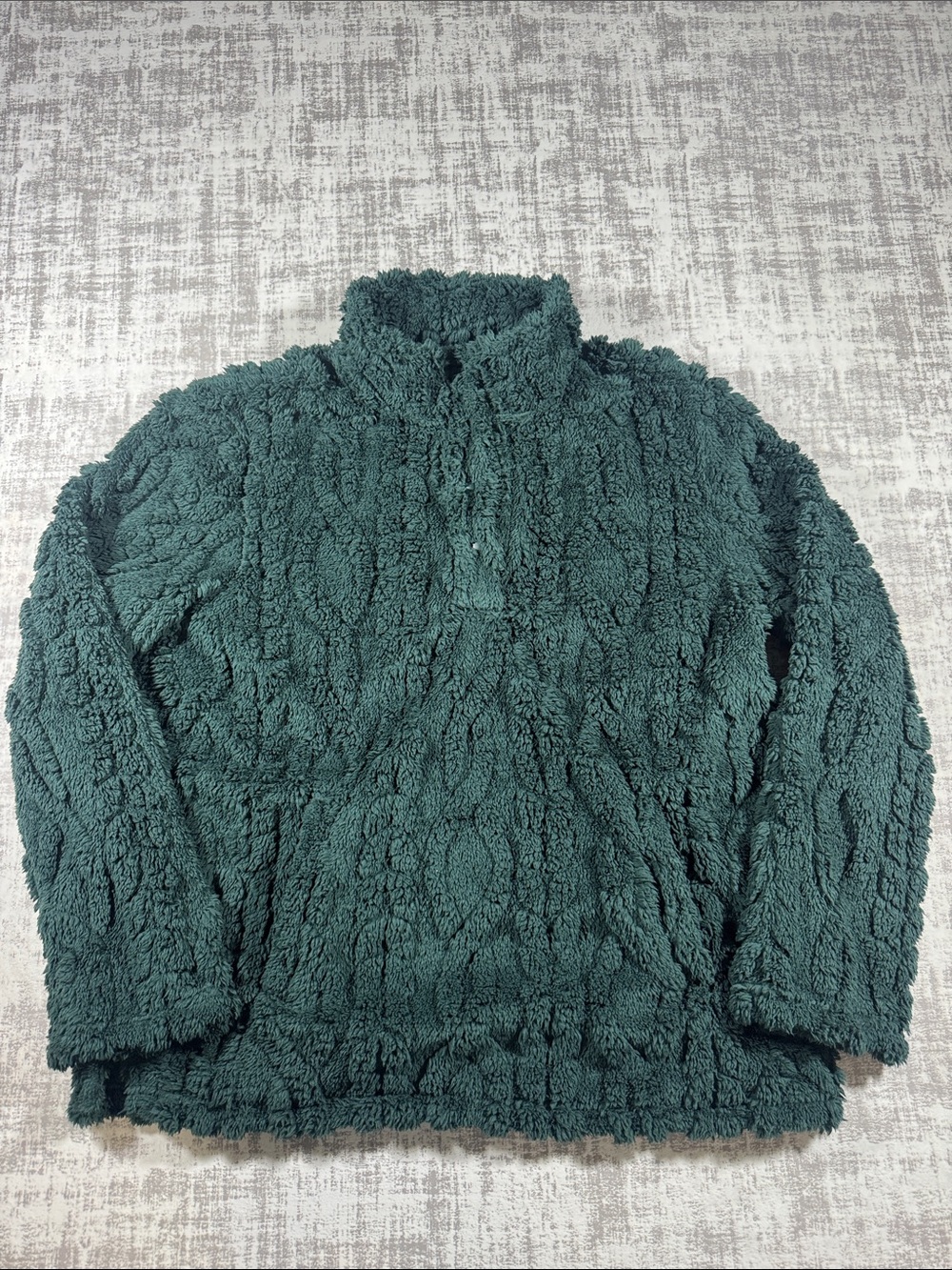 32 Degrees Womens Sherpa Pullover Jacket - DarkGreen SZ L Mid Pockets 24X22PTP